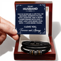 "To My Husband" Leather & Stainless Steel Bracelet - "Forever & Always" Husband Gift - "I Love Being Yours" Message Card
