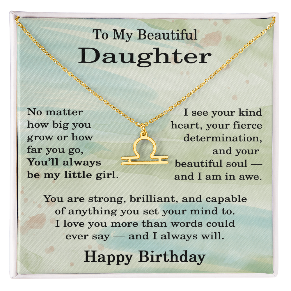 Birthday Gifts for Daughter, Zodiac Necklace for Daughter Birthday, Birthday Gifts Ideas for Daughter, To My Daughter Birthday Necklace