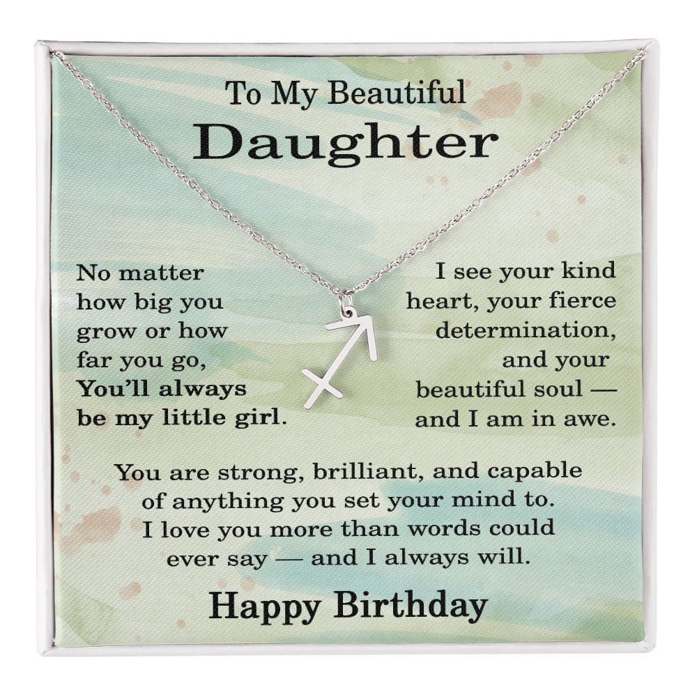 Birthday Gifts for Daughter, Zodiac Necklace for Daughter Birthday, Birthday Gifts Ideas for Daughter, To My Daughter Birthday Necklace