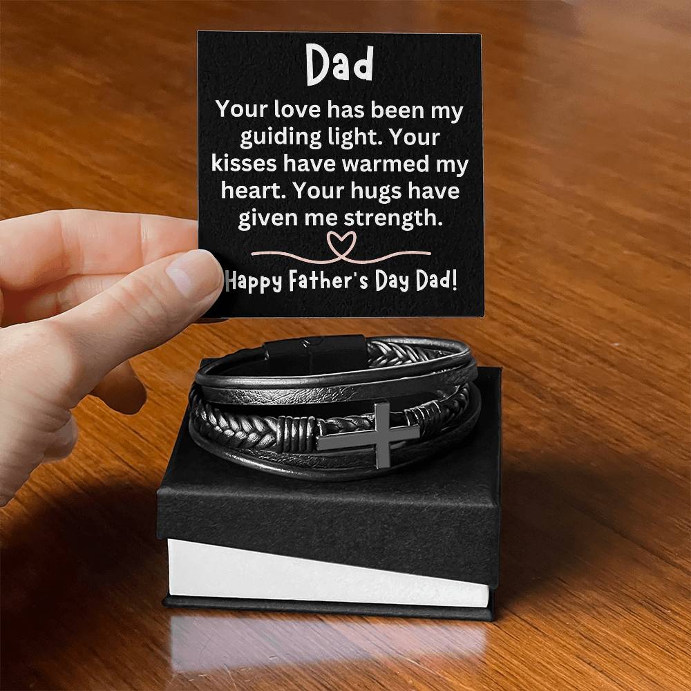Fathers Day Bracelet from Son Dad Cross Bracelet Dad Christian Bracelet Happy Fathers Day Dad Gift Your Love Has Been My Guiding Light - Cross Bracelet