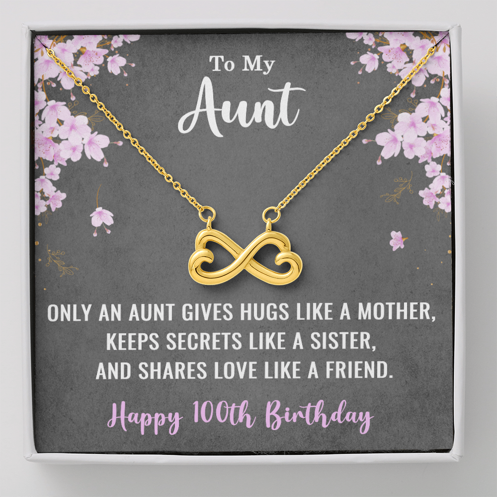 To My Aunt Necklace for Her 100th Birthday 100 Years Old Birthday