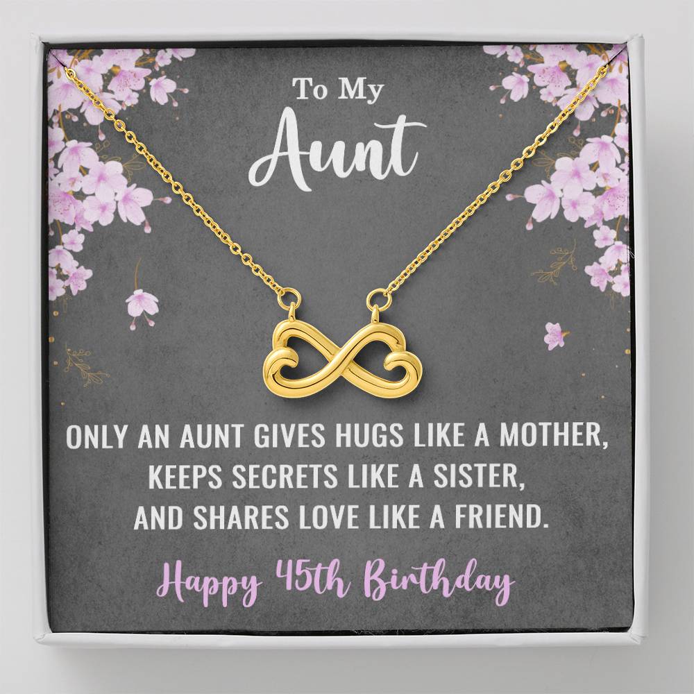 To My Aunt Necklace for Her 45th Birthday 45 Years Old Birthday