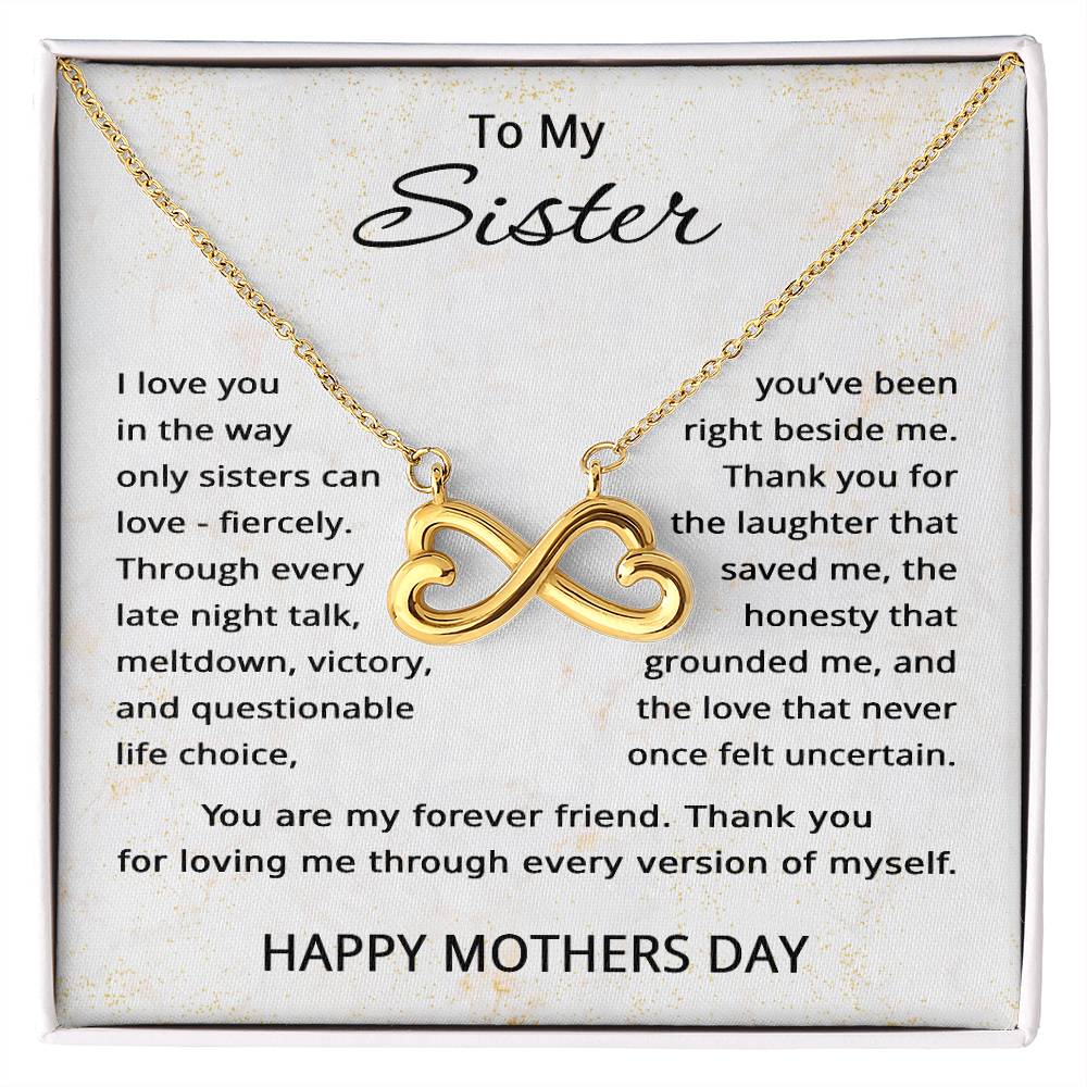 Sister Mother’s Day Necklace with Message Card – Sentimental Infinity Necklace Gift for Sister