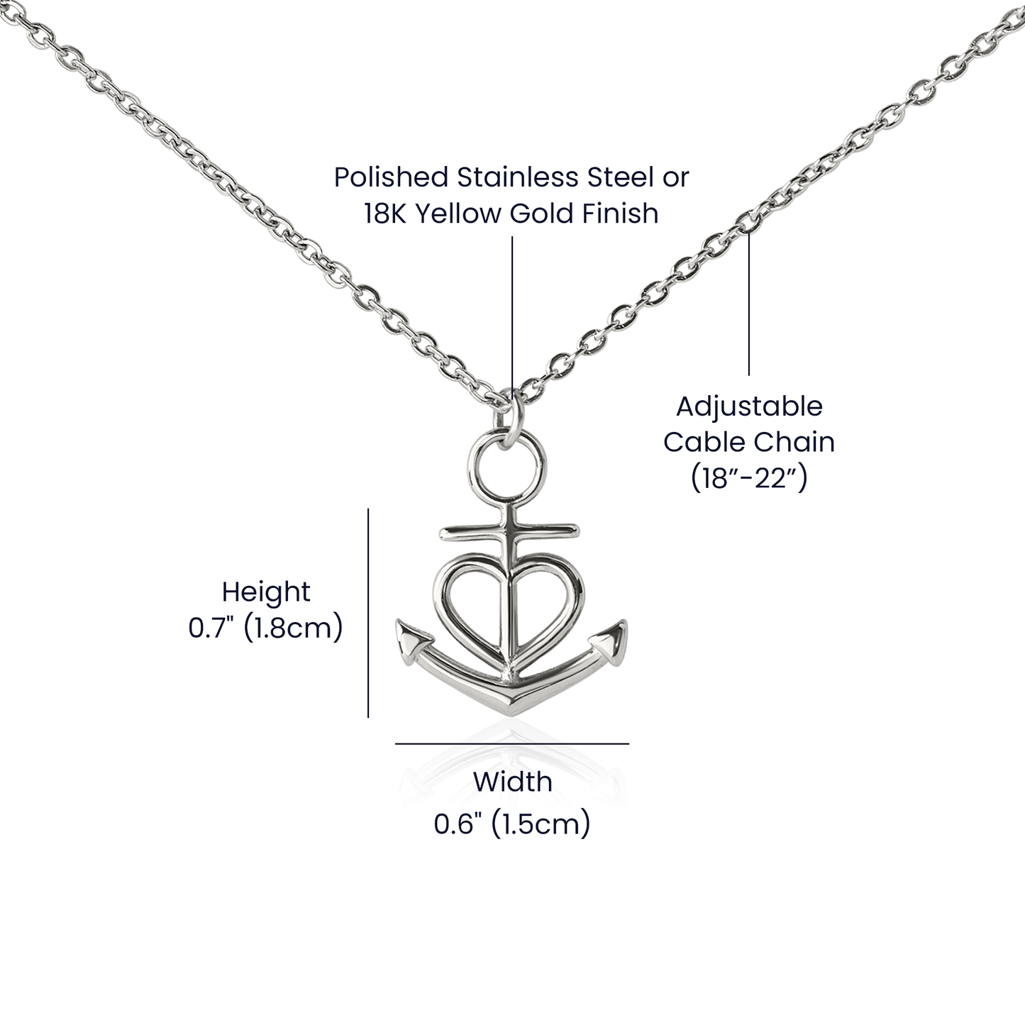 To My Anchor Necklace With Loving Message Gift For Wife Husband or Loved One Motivational Inspirational