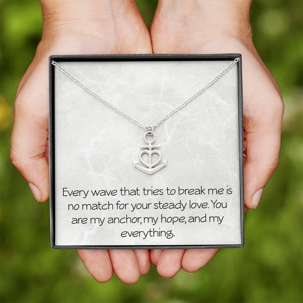 Anniversary Necklace for Women Anchor Necklace With Emotional Message Valentine's Day Christmas Birthday Friendship Motivational Inspirational