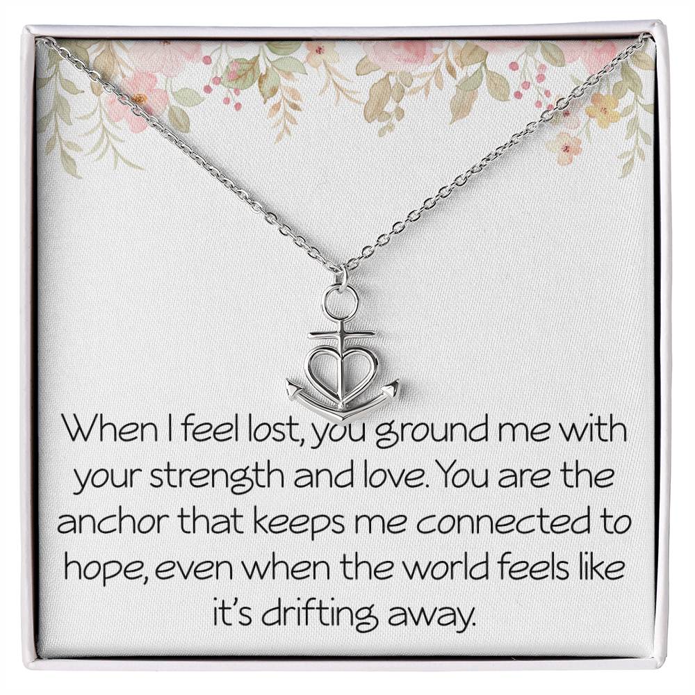 Anchor Necklace Grounded Strength Strong Necklace For Anchor In Your Life Gift For Partner Friend Family Birthday Christmas Motivational Inspirational