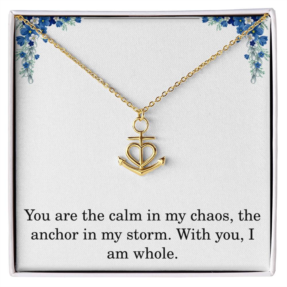 Anchor Necklace Gift With Love Message Card Sentimental Anchor Pendant Gift The Storm Necklace Motivational Inspirational