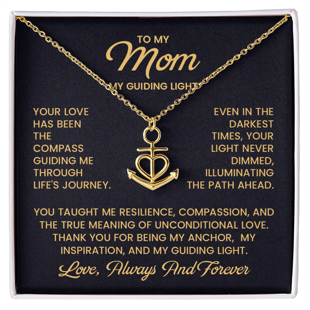 Mom Anchor Necklace – Mother's Day Gift from Daughter, Thank You Necklace for Mom, Single Mom Gift