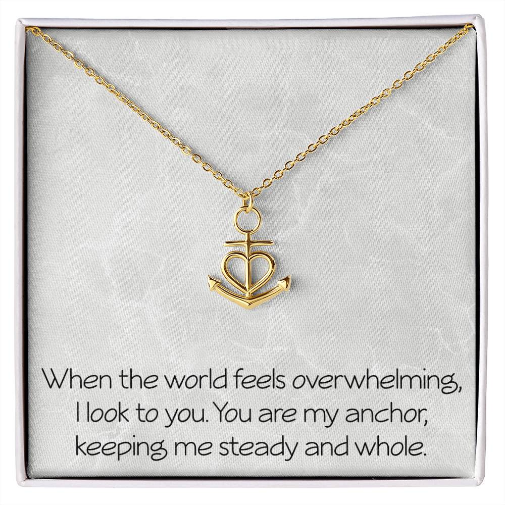 Annivesary Necklace for Wife With Message Valentine's Day Birthday Christmas Anchor Pendant for Women Girlfriend Friendship Best Friend Motivational Inspirational