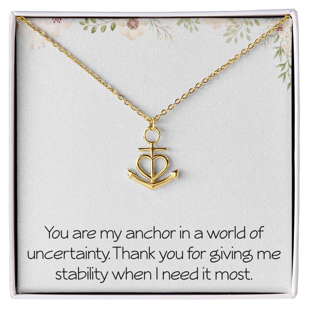Anchor Necklace With Loving Message Card Stability Wife Partner Best Friend Friendship Christmas Birthday Motivational Inspirational