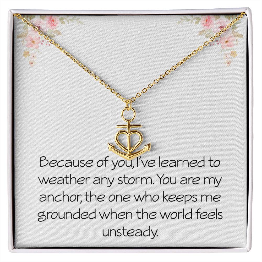 Anchor Necklace for Wife Husband Best Friend Friendship Anniversary Jewelry Thoughtful The Storm Necklace Motivational Inspirational