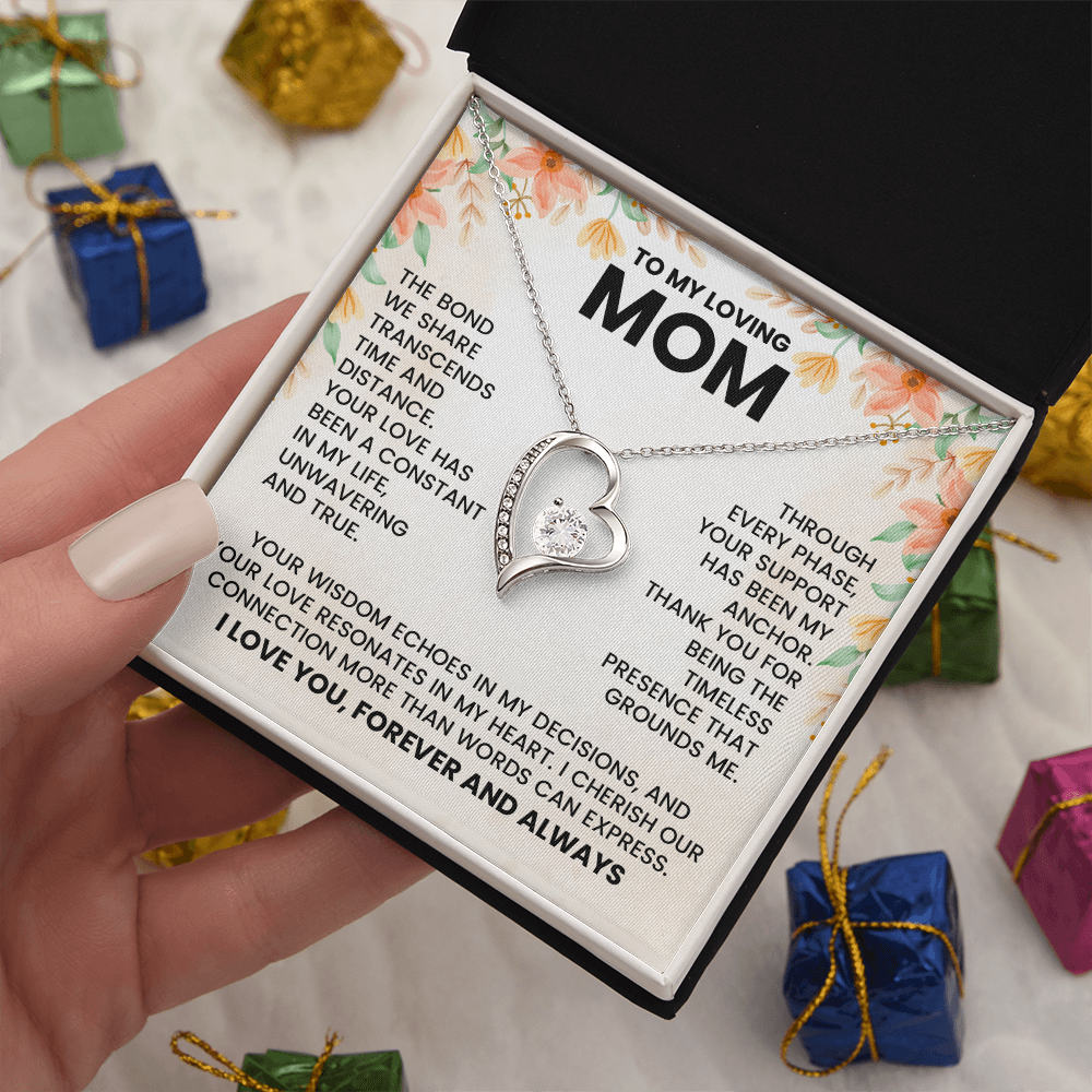 To My Loving Mom Necklace, Christmas Gift for Mom, Mothers Day Gift Ideas for Mom