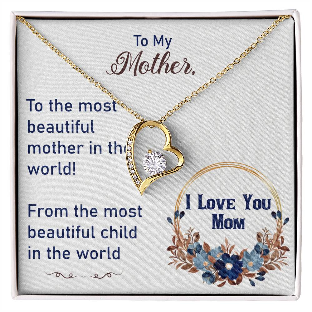 To My Mother Necklace Mothers Day Gift from Child Mom Forever Love Necklace Mom Christmas Gift