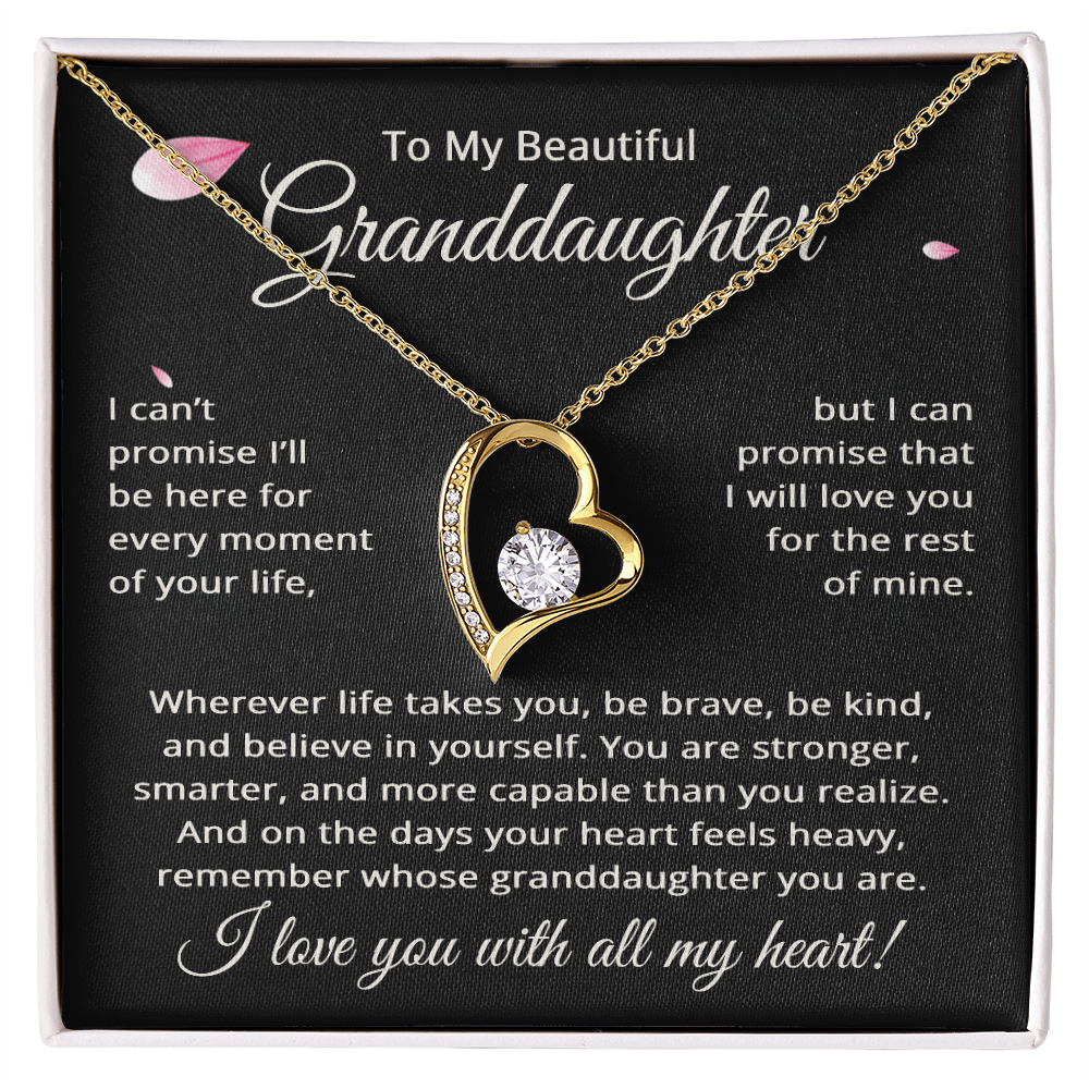 To My Beautiful Granddaughter Heart Necklace - Granddaughter Gifts from Grandma