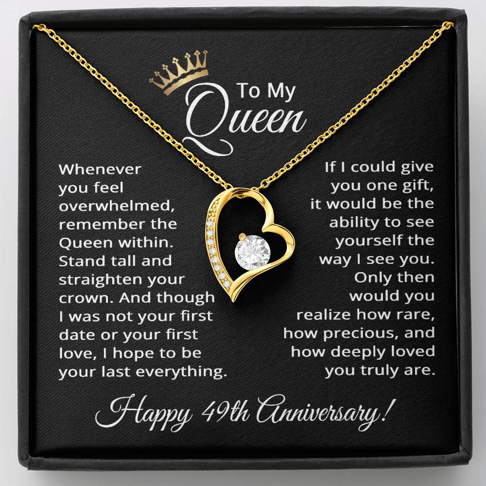 49th Anniversary Jewelry for Women 49 Years - To My Queen Necklace