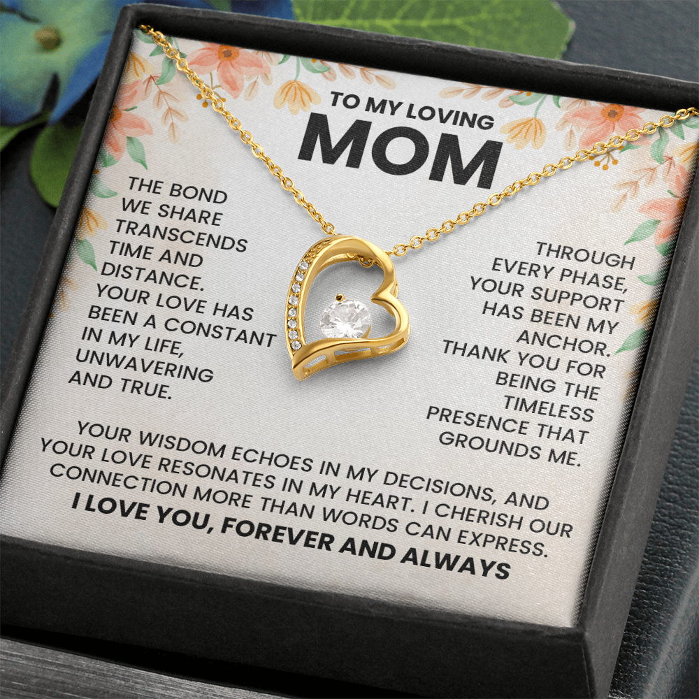 To My Loving Mom Necklace, Christmas Gift for Mom, Mothers Day Gift Ideas for Mom