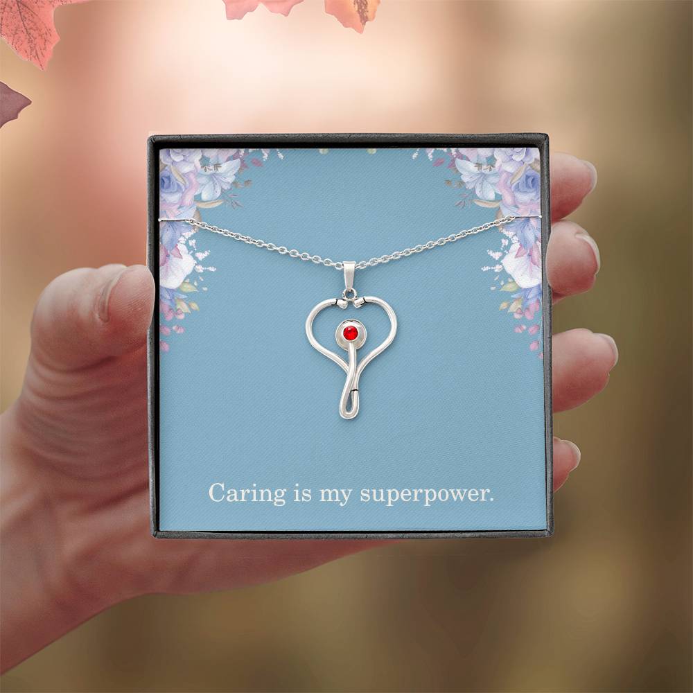 Caring Is My Superpower Nurse Necklace Nurse Christmas Gift Nurse Appreciation Gift Nursing Gift
