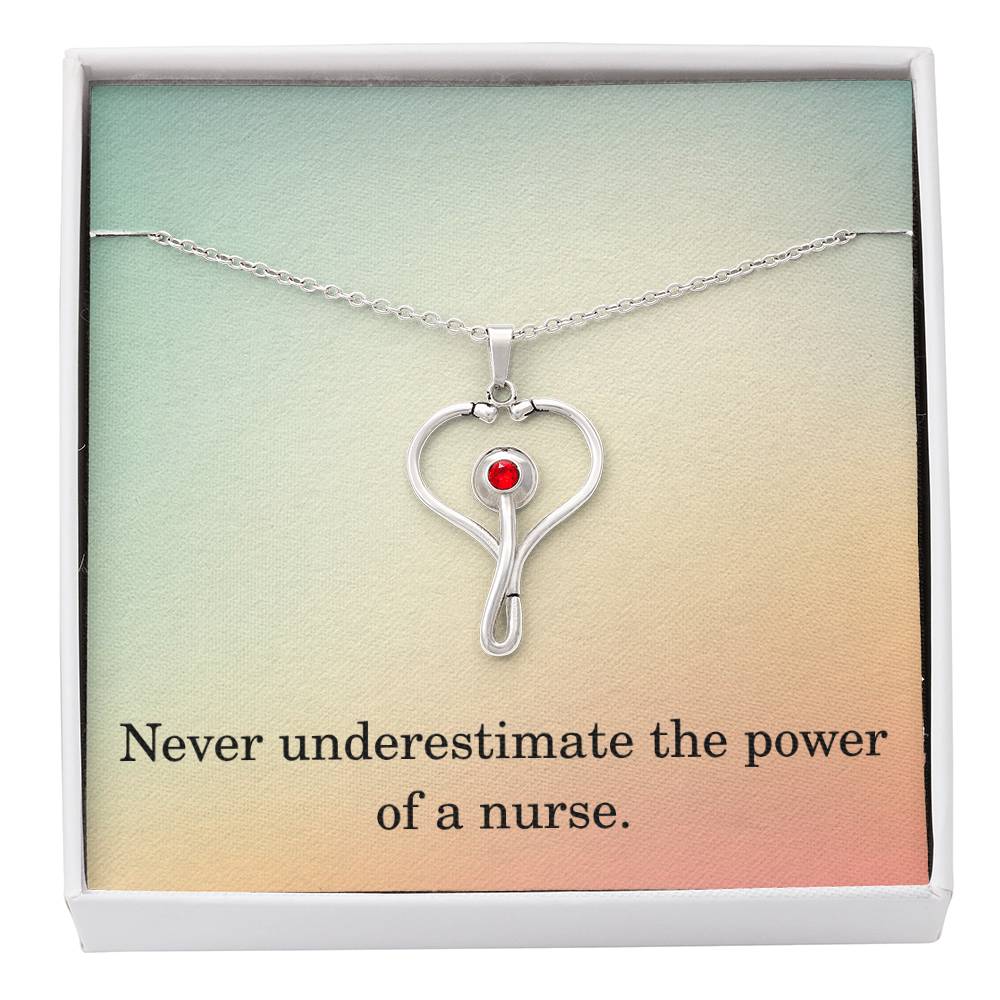 Nurse Necklace Nurse Christmas Gift Nurse Appreciation Gift Nursing Gift Never Underestimate The Power Of A Nurse