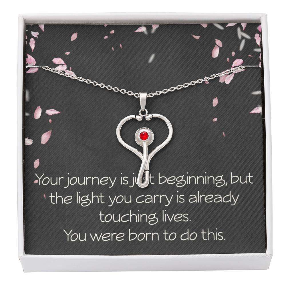 Future Nurse Gifts for Women Necklace HeartScope Necklace for Her Nurse Christmas Gift Nurse Appreciation You Were Born to Do This