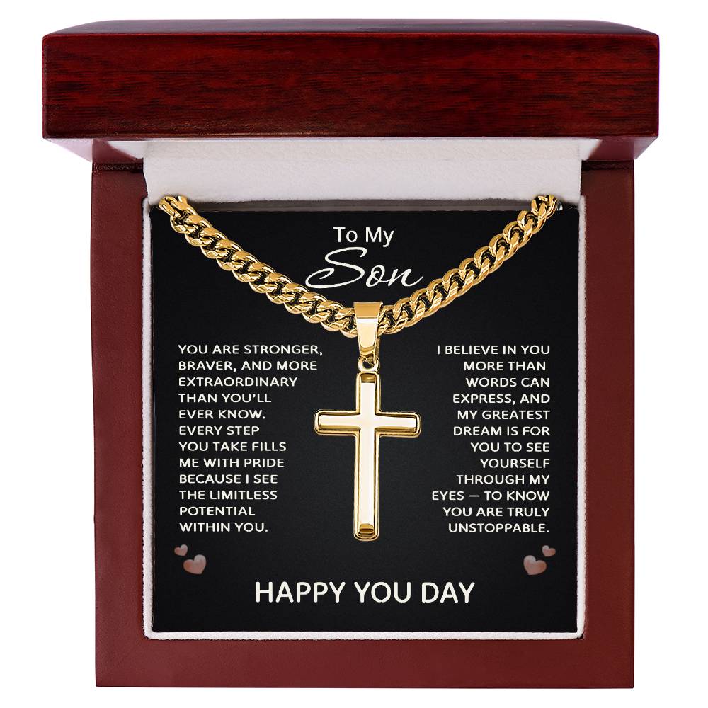 Birthday Jewelry for Son - To My Son Necklace Cross