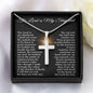 Psalm 23 Cross Pendant Necklace – “The Lord Is My Shepherd” with Adjustable Snake Chain