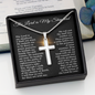Psalm 23 Cross Pendant Necklace – “The Lord Is My Shepherd” with Adjustable Snake Chain