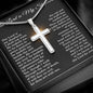 Psalm 23 Cross Pendant Necklace – “The Lord Is My Shepherd” with Adjustable Snake Chain