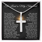 Psalm 23 Cross Pendant Necklace – “The Lord Is My Shepherd” with Adjustable Snake Chain