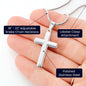 Psalm 23 Cross Pendant Necklace – “The Lord Is My Shepherd” with Adjustable Snake Chain