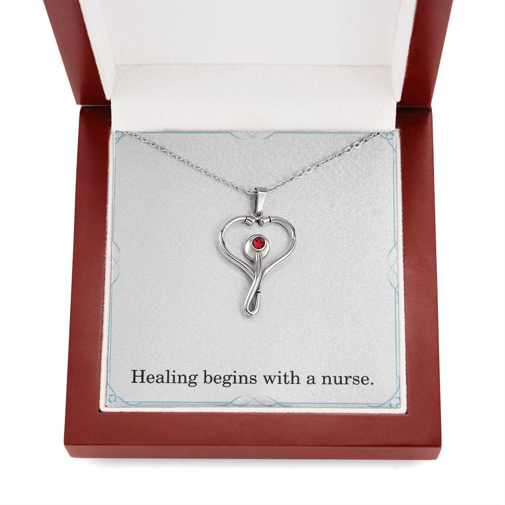 Healing Begins With A Nurse Nurse Necklace Nurse Christmas Gift Nurse Appreciation Gift Nursing Gift