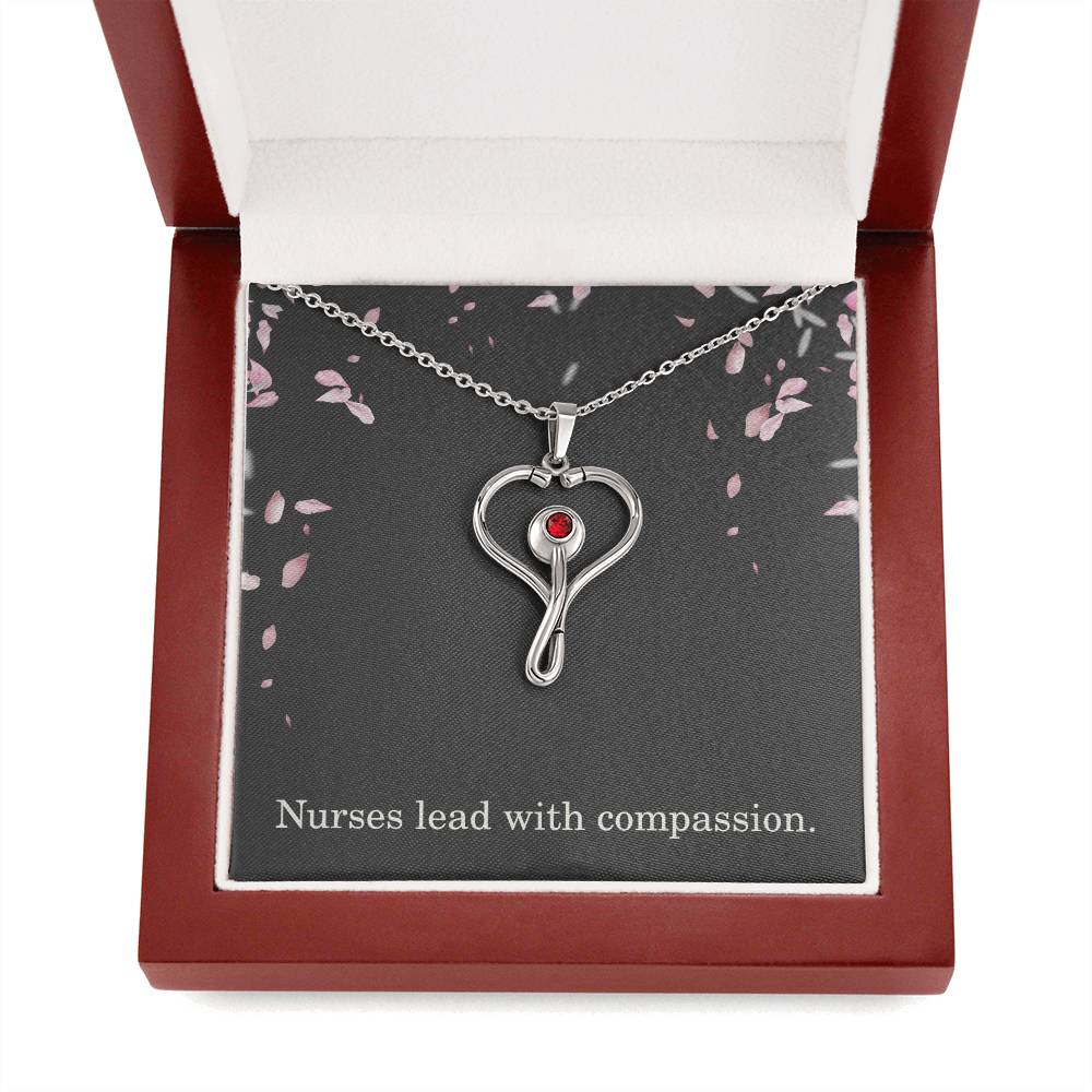 Nurses Lead With Compassion Nurse Necklace Nurse Christmas Gift Nurse Appreciation Gift Nursing Gift