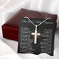 Psalm 23 Cross Pendant Necklace – “The Lord Is My Shepherd” with Adjustable Snake Chain