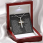 Psalm 23 Cross Pendant Necklace – “The Lord Is My Shepherd” with Adjustable Snake Chain