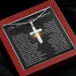 Psalm 23 Cross Pendant Necklace – “The Lord Is My Shepherd” with Adjustable Snake Chain