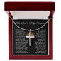 Psalm 23 Cross Pendant Necklace – “The Lord Is My Shepherd” with Adjustable Snake Chain