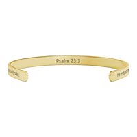 Load image into Gallery viewer, Psalm 23:3 &quot;He Restoreth My Soul&quot; Engraved Cuff Bracelet
