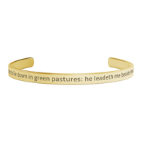 Load image into Gallery viewer, Psalm 23:2 &quot;Green Pastures &amp; Still Waters&quot; Engraved Cuff Bracelet
