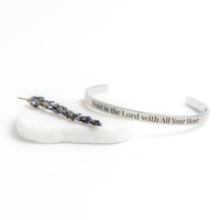 Load image into Gallery viewer, Trust in the Lord with All Your Heart Cuff Bracelet, Proverbs 3:5 Bible Scripture Gift for Him
