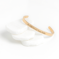 Load image into Gallery viewer, He Will Direct Your Paths Cuff Bracelet - Proverbs 3:6 Guidance Religious Jewelry, New Job Gift
