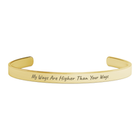 Load image into Gallery viewer, My Ways Are Higher Than Your Ways Cuff Bracelet, Isaiah 55_9 Purpose Scripture Bangle for Her
