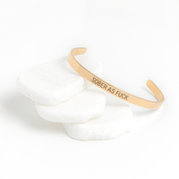 Load image into Gallery viewer, Sober as Fuck Bracelet - Funny Sobriety Gift, Recovery Sponsor Stainless Steel Cuff Bracelet
