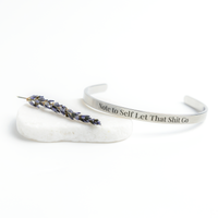 Load image into Gallery viewer, Note to Self Let That Shit Go Engraved Bracelet - Funny Motivational Gift for Women - Best Friend Jewelry
