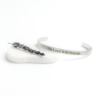 Load image into Gallery viewer, The Lord Will Provide Cuff Bracelet, Genesis 22:14 Bible Scripture Bangle, Stainless Steel Bracelet
