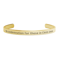 Load image into Gallery viewer, Romans 8:1 Bracelet - Christian Cuff Bracelet for Women - No condemnation for those in Christ Jesus
