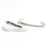 Load image into Gallery viewer, Daughter You Are Braver Than You Believe Engraved Bracelet - Stainless Steel Keepsake Jewelry for Daughter
