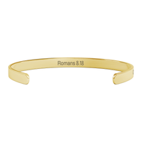 Load image into Gallery viewer, Romans 8:18 Cuff Bracelet – Future Glory Outweighs Present Suffering – Christian Gift for Women

