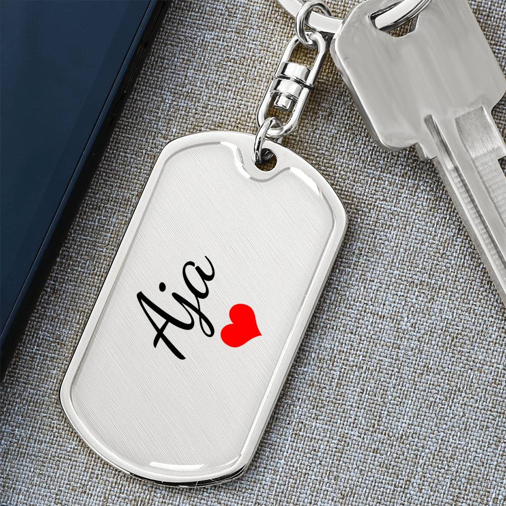 Aja Keychain – Custom Name Keychain for Women