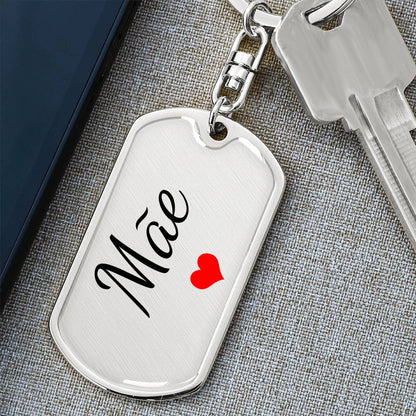 Presente Personalizado para Mae, Chaveiro Gravado, Dia das Maes Keepsake from Filhos, Brazilian Portuguese Mom Gift