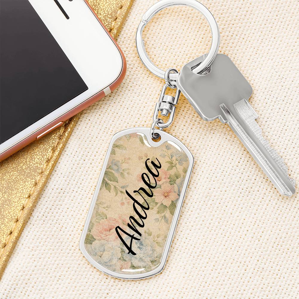 shineon dog keychain - floral with birthstone font 20