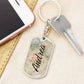 shineon dog keychain - floral with birthstone font 2